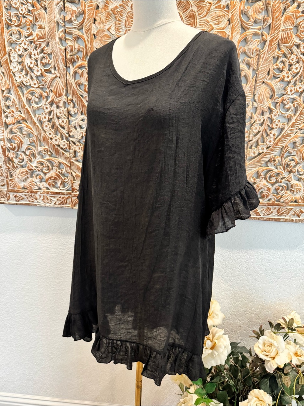 Ekouaer Fun Firty Ruffled Hem, Loose Fit, Lightweight Dress/ Coverup - Picture 5 of 14